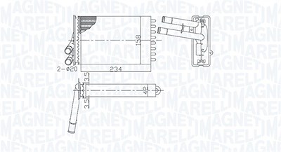 Magneti Marelli Wärmetauscher, Innenraumheizung [Hersteller-Nr. 350218462000] für VW, Audi, Skoda