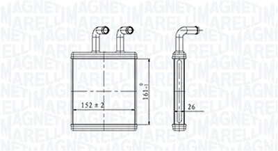 Magneti Marelli Wärmetauscher, Innenraumheizung [Hersteller-Nr. 350218454000] für Ford