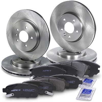 Bestprice Bremsscheiben + Bremsbeläge Vorne + Hinten [Hersteller-Nr. 34007353] für Opel