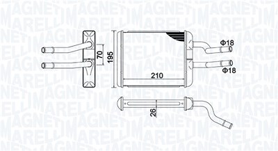 Magneti Marelli Wärmetauscher, Innenraumheizung [Hersteller-Nr. 350218500000] für Alfa Romeo
