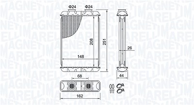 Magneti Marelli Wärmetauscher, Innenraumheizung [Hersteller-Nr. 350218501000] für Alfa Romeo