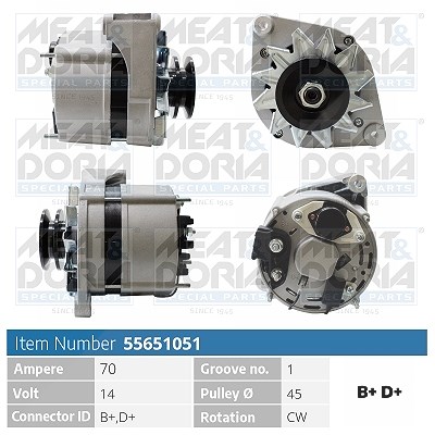 Meat & Doria Generator [Hersteller-Nr. 55651051] für Opel