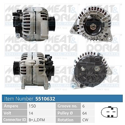 Meat & Doria Generator [Hersteller-Nr. 5510632] für VW, Audi, Skoda