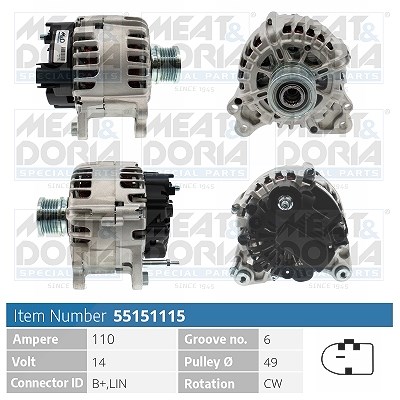 Meat & Doria Generator [Hersteller-Nr. 55151115] für Audi, VW, Seat, Skoda