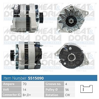 Meat & Doria Generator [Hersteller-Nr. 5515090] für Fso, Talbot, Peugeot, Citroën