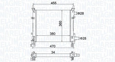Magneti Marelli Kühler, Motorkühlung [Hersteller-Nr. 350213161900] für Ford