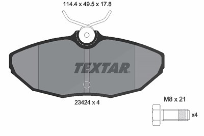 Textar Bremsbelagsatz, Scheibenbremse [Hersteller-Nr. 2342401] für Daimler, Lincoln, Ford Usa, Jaguar