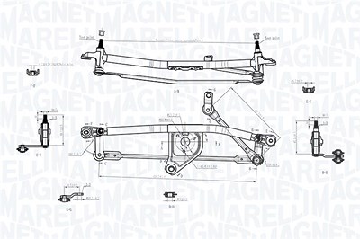 Magneti Marelli Wischergestänge [Hersteller-Nr. 085570723010] für Peugeot, Fiat, Citroën