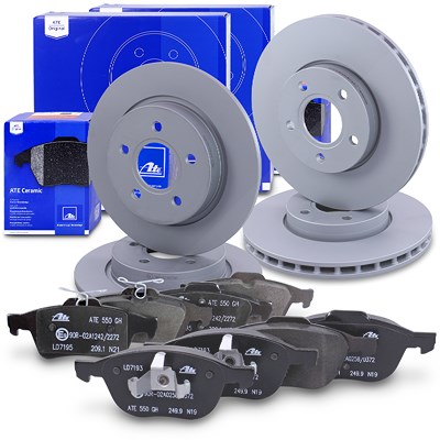 Ate Bremsscheiben +CERAMIC Bremsbeläge vorne+hinten [Hersteller-Nr. 40978633] für Ford
