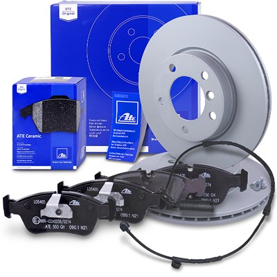 Ate Bremsscheiben +CERAMIC Bremsbeläge +Warnkontakt vorne [Hersteller-Nr. 40978553] für BMW