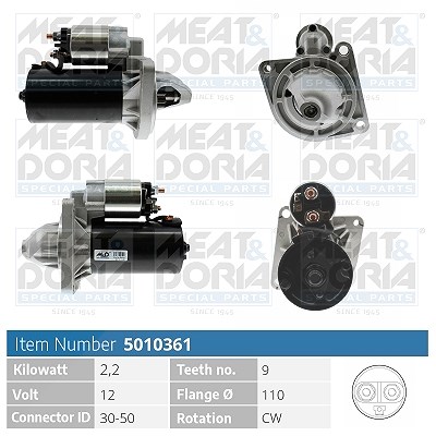 Meat & Doria Starter [Hersteller-Nr. 5010361] für Iveco, Alfa Romeo