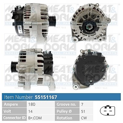 Meat & Doria Generator [Hersteller-Nr. 55151167] für BMW