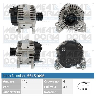 Meat & Doria Generator [Hersteller-Nr. 55151096] für Seat, Audi, VW, Skoda