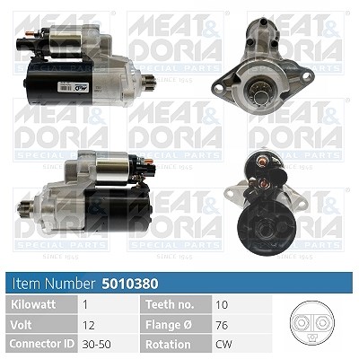 Meat & Doria Starter [Hersteller-Nr. 5010380] für Skoda, VW, Audi, Seat