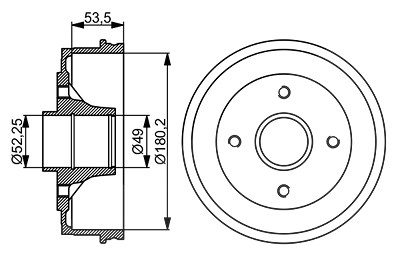Bosch 1x Bremstrommel [Hersteller-Nr. 0986477061] für Renault, Dacia