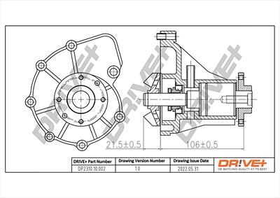 Dr!ve+ Wasserpumpe, Motorkühlung [Hersteller-Nr. DP2310.10.002] für Daewoo, Puch, Mercedes-Benz, Ssangyong