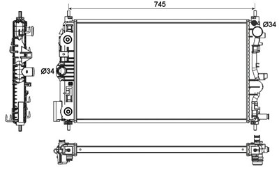 Nrf Kühler, Motorkühlung [Hersteller-Nr. 53131] für Opel, Vauxhall, Chevrolet