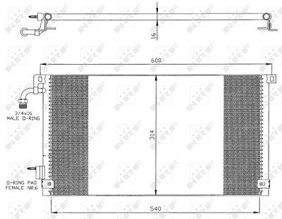 Nrf Kondensator ohne Trockner [Hersteller-Nr. 35328] für Peugeot, Citroën