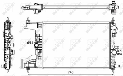 Nrf Kühler, Motorkühlung [Hersteller-Nr. 53148] für Opel, Vauxhall