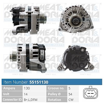 Meat & Doria Generator [Hersteller-Nr. 55151130] für Opel, Vauxhall