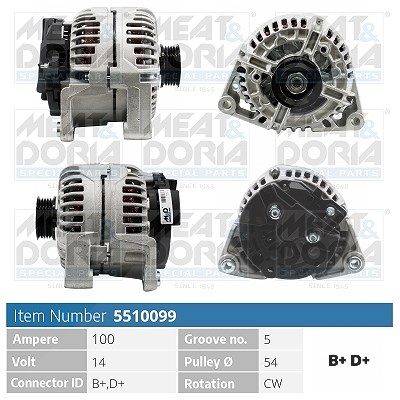 Meat & Doria Generator [Hersteller-Nr. 5510099] für Opel, Vauxhall