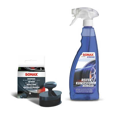 Sonax 750 ml XTREME Reifen&KunststoffReiniger + ReifenPinsel [Hersteller-Nr. 41172066]