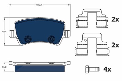Trw Bremsbelagsatz, Scheibenbremse [Hersteller-Nr. GDB1685BTE] für Volvo