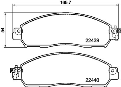 Hella Bremsbelagsatz, Scheibenbremse [Hersteller-Nr. 8DB355039-331] für Nissan