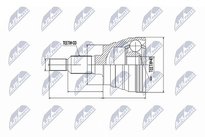 Nty Gelenksatz, Antriebswelle [Hersteller-Nr. NPZ-CH-023] für Fiat, Dodge, Hummer