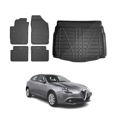 Omac Gummimatten Fußmatten Kofferraumwanne 5x [Hersteller-Nr. 0104YPS-484] für Alfa Romeo