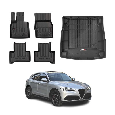 Omac Gummimatten Fußmatten Kofferraumwanne 5x [Hersteller-Nr. A053340] für Alfa Romeo