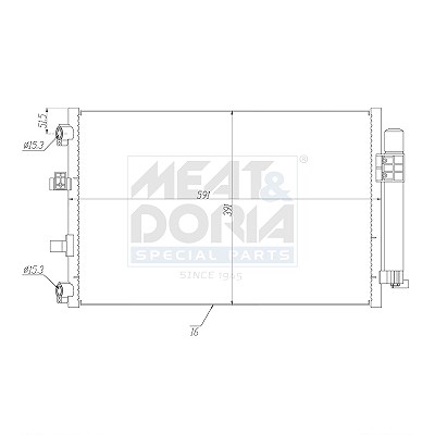 Meat & Doria Kondensator, Klimaanlage [Hersteller-Nr. 991178] für Ford