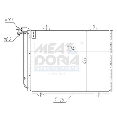 Meat & Doria Kondensator, Klimaanlage [Hersteller-Nr. 991248] für Mercedes-Benz
