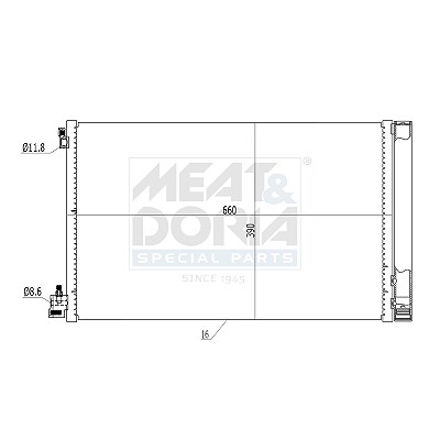 Meat & Doria Kondensator, Klimaanlage [Hersteller-Nr. 991057] für Opel, Chevrolet, Saab