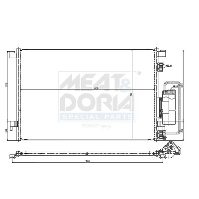 Meat & Doria Kondensator, Klimaanlage [Hersteller-Nr. 991170] für Fiat, Opel, Saab