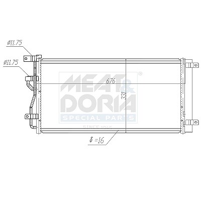 Meat & Doria Kondensator, Klimaanlage [Hersteller-Nr. 991203] für Opel, Chevrolet
